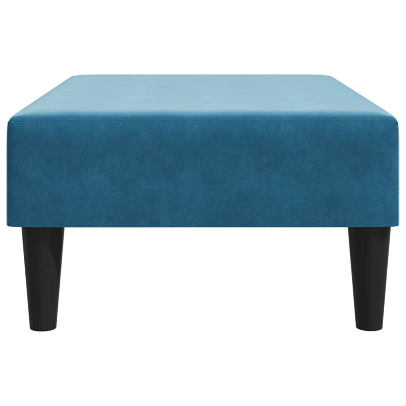 Repose-pieds tabouret 77 x 55 x 31 cm velours bleu contreplaqué et plastique DEC030089