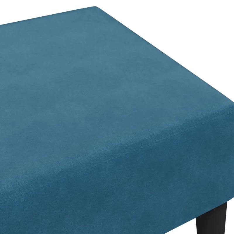 Repose-pieds tabouret 77 x 55 x 31 cm velours bleu contreplaqué et plastique DEC030089