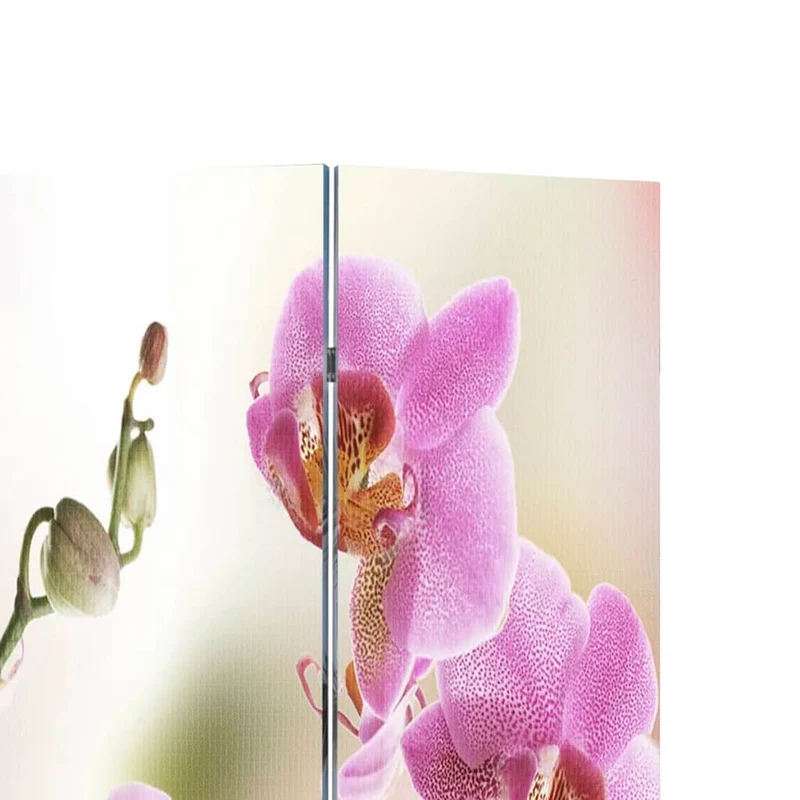 Paravent séparateur de pièce cloison pliable 217 x 170 cm motif fleur multicolore DEC031172