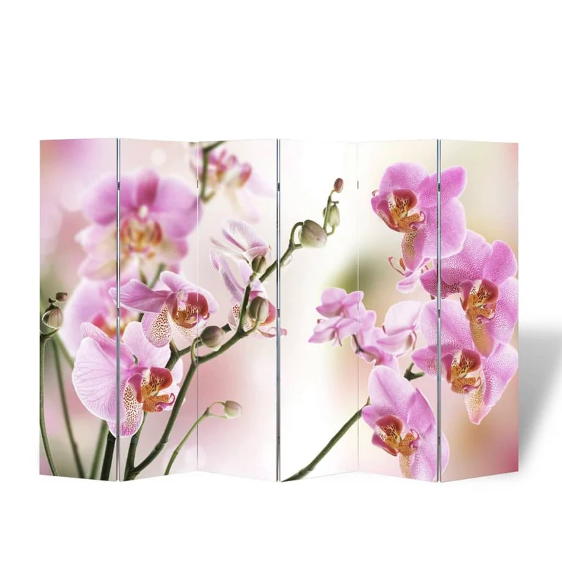 Paravent séparateur de pièce cloison pliable 217 x 170 cm motif fleur multicolore DEC031172