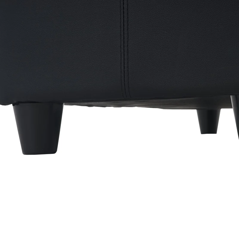 Banc banquette avec compartiment de rangement 180x45x45 cm en PVC noir mat 04_0005814
