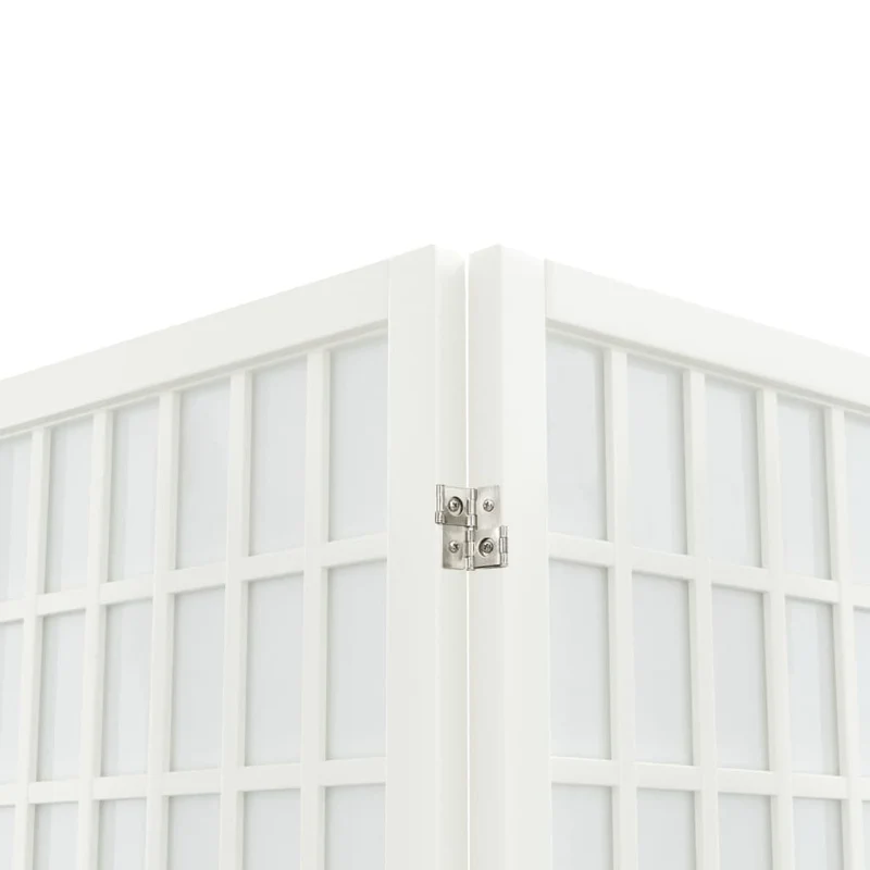 Paravent séparateur de pièce cloison pliable 4 panneaux 160 x 170 cm bois de sapin blanc et papier de riz DEC031179