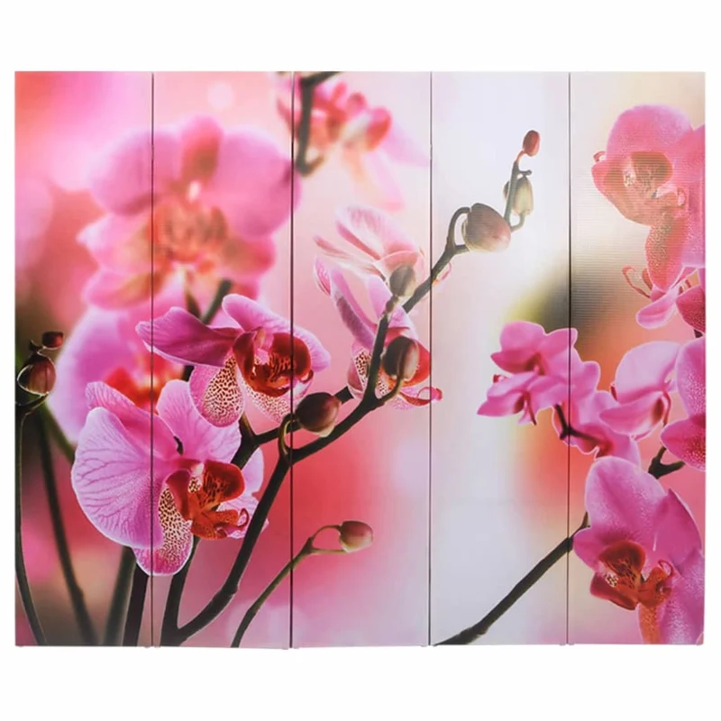 Paravent séparateur de pièce cloison pliable 200 x 170 cm motif fleur multicolore DEC031170