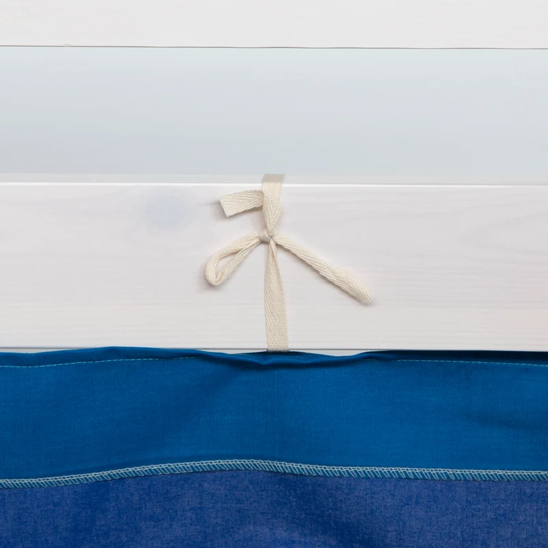 Toile rideau pour lit mezzanine ou surélevé en coton bleu APE06054