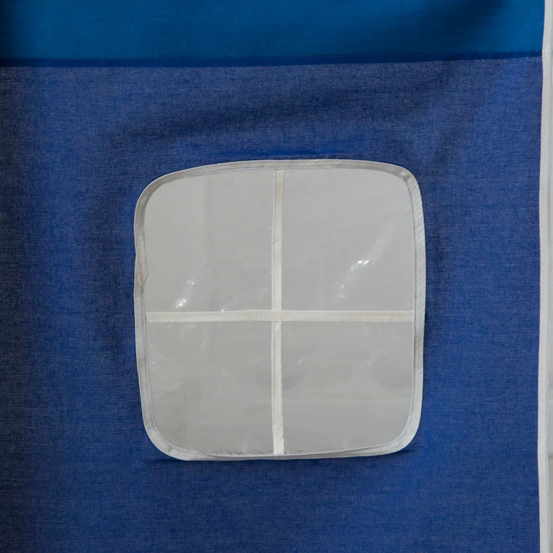 Toile rideau pour lit mezzanine ou surélevé en coton bleu APE06054