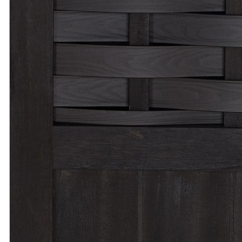 Paravent en 3 panneaux séparateur de pièce en bois noir 175x132 cm PAR06081