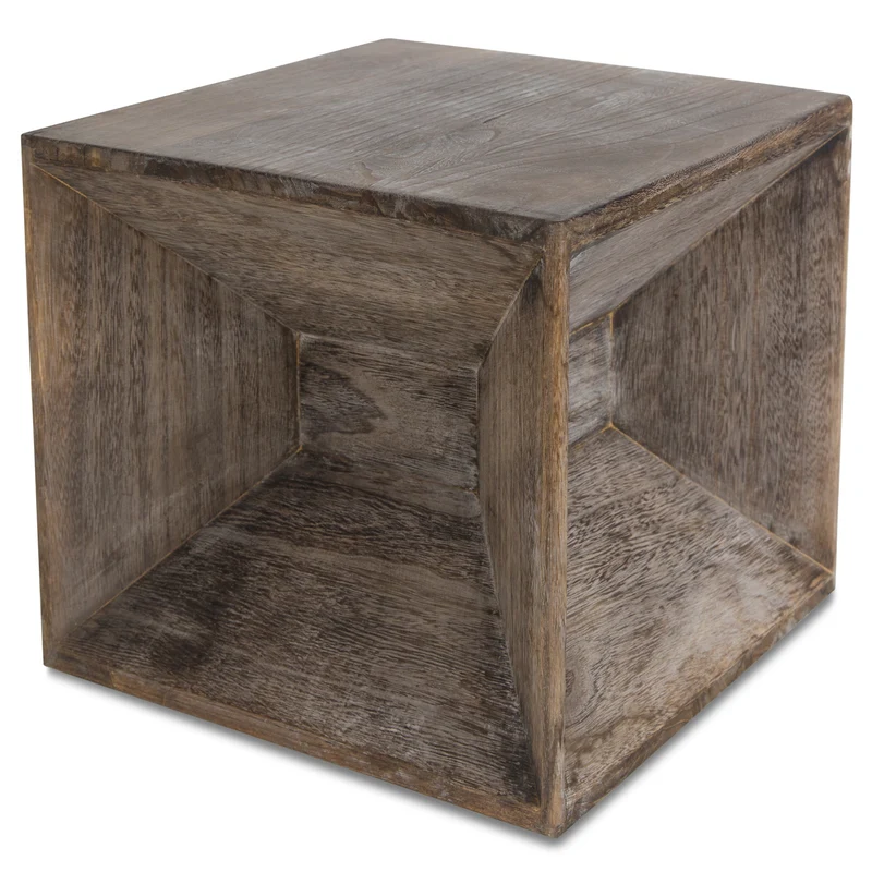 Tabouret table d'appoint cube table de chevet table basse en bois gris 38x40x40cm TABA06014