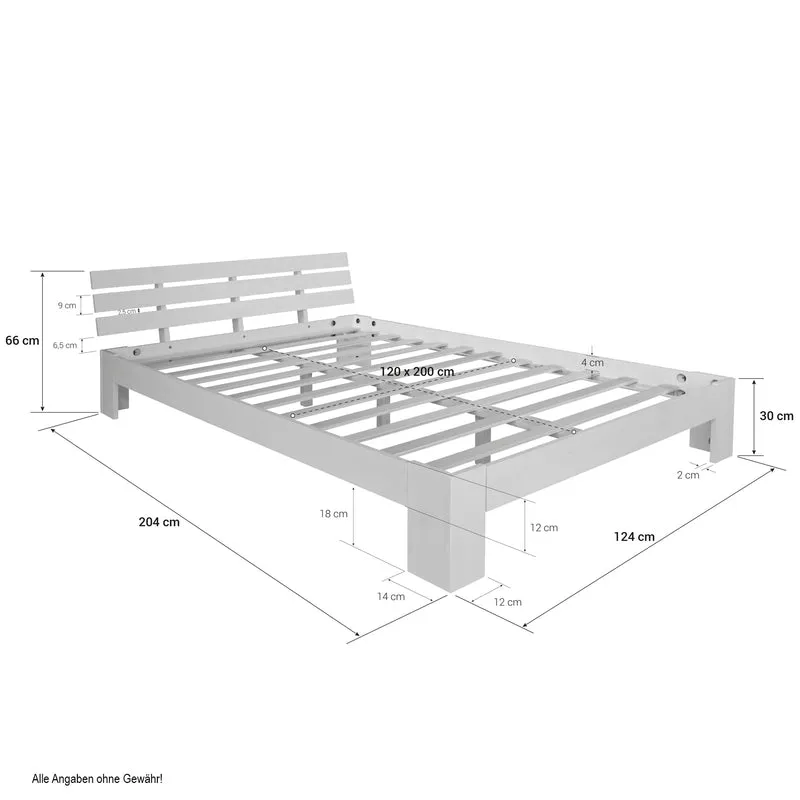 Lit adulte avec sommier à lattes en bois 120x 200cm LIT06229