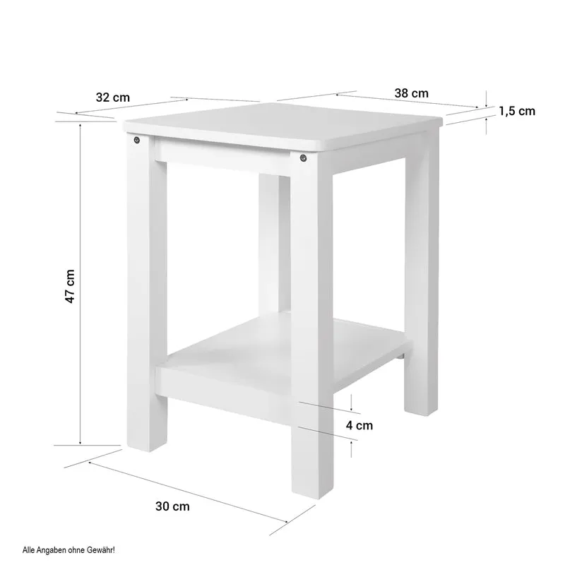 Lot de 2 tables de chevet tabourets modernes et intemporels en bois blanc MOC06021