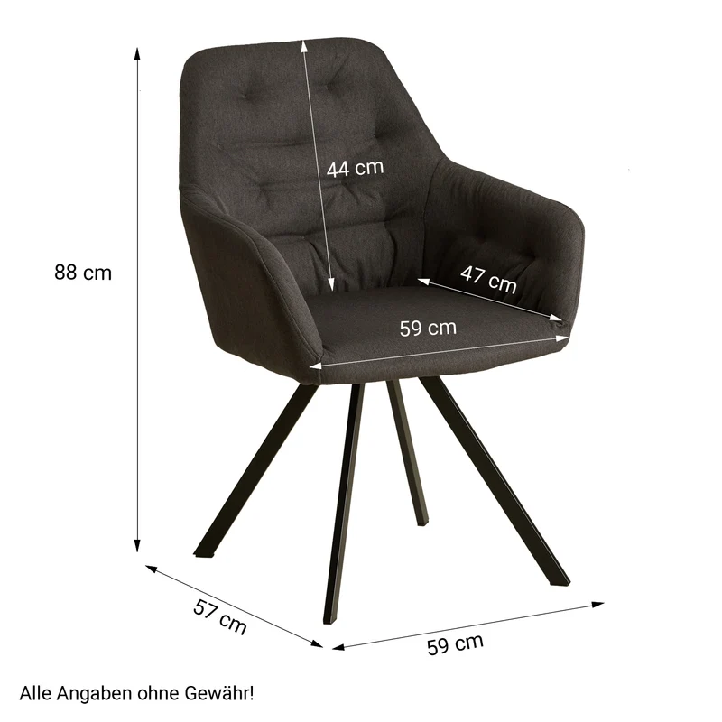 Chaise de salle à manger salon avec revêtement confortable couleur anthracite CDS06007