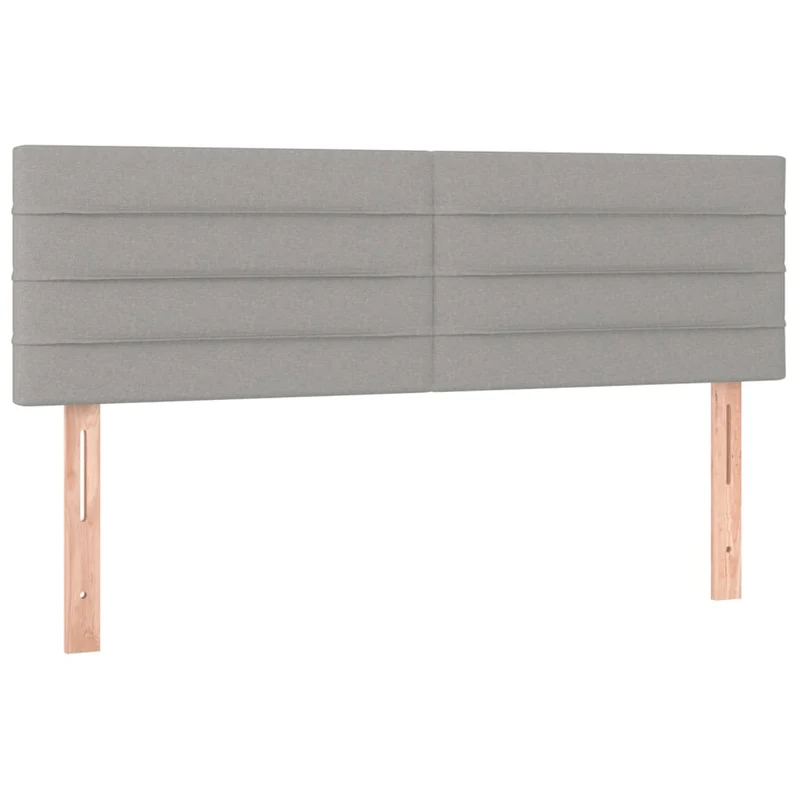 Cadre de lit LED avec sommier tête de lit matelas 140x200 cm tissu gris clair TDL0208542