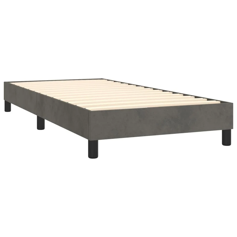 Cadre de lit LED avec sommier tête de lit matelas 90x190cm tissu velours gris foncé TDL0208265