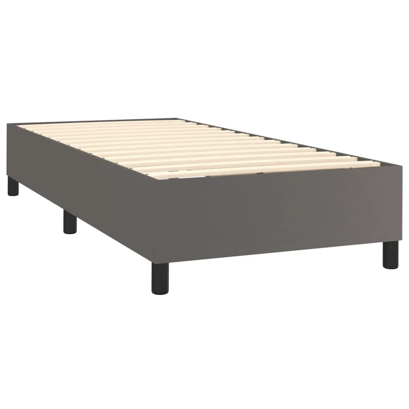 Cadre de lit LED avec sommier tête de lit matelas 90x200 cm synthétique gris TDL0209512