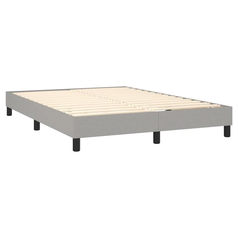Cadre de lit LED avec sommier tête de lit matelas 140x200 cm tissu gris clair TDL0208520