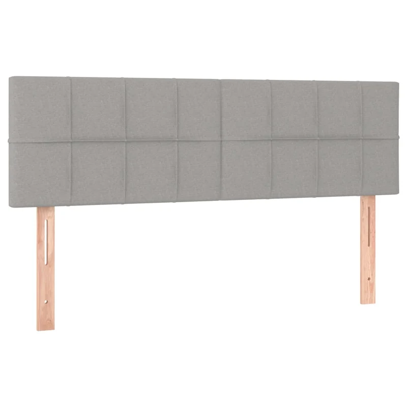 Cadre de lit LED avec sommier tête de lit matelas 140x200 cm tissu gris clair TDL0208520