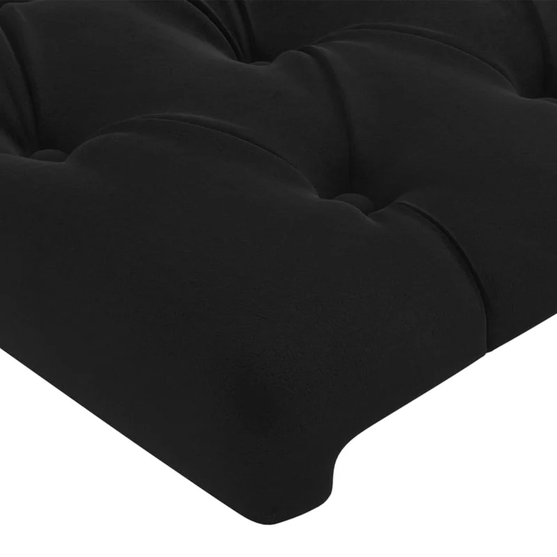 Tête de lit accessoire couchage chambre à coucher meuble capitonné avec rebord latéral 93 x 23 x 78/88 cm Tissu velours noir TDL0204376