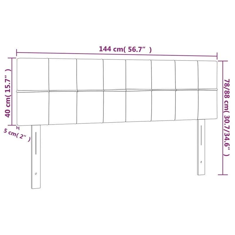 Tête de lit accessoire couchage chambre à coucher meuble 2 parties 72 x 5 x 78/88 cm tissu gris clair TDL0206434