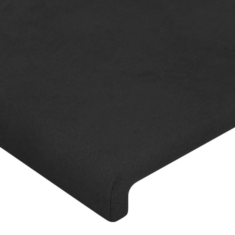 Tête de lit accessoire couchage chambre à coucher meuble à LED 144 x 5 x 78/88 cm tissu velours noir TDL0200704
