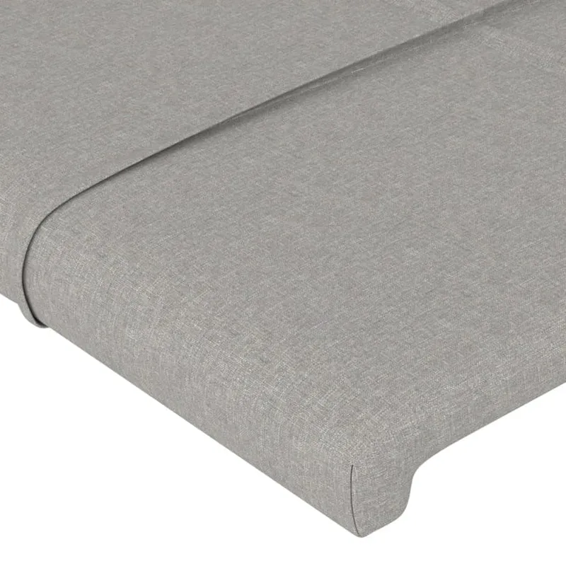 Tête de lit accessoire couchage chambre à coucher meuble à LED 144 x 5 x 78/88 cm tissu gris clair TDL0201403