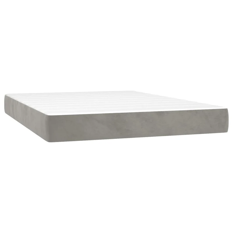 Cadre de lit LED avec sommier tête de lit matelas surmatelas 140x200 cm tissu velours gris clair TDL0207841