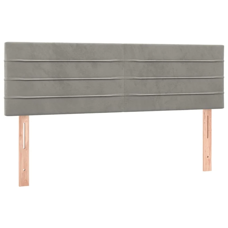Cadre de lit LED avec sommier tête de lit matelas surmatelas 140x200 cm tissu velours gris clair TDL0207841