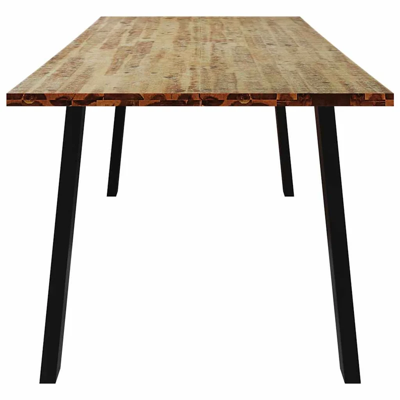 Table de salle à manger design rustique industriel 200 x 90 x 75 cm bois d'acacia et acier DEC036743