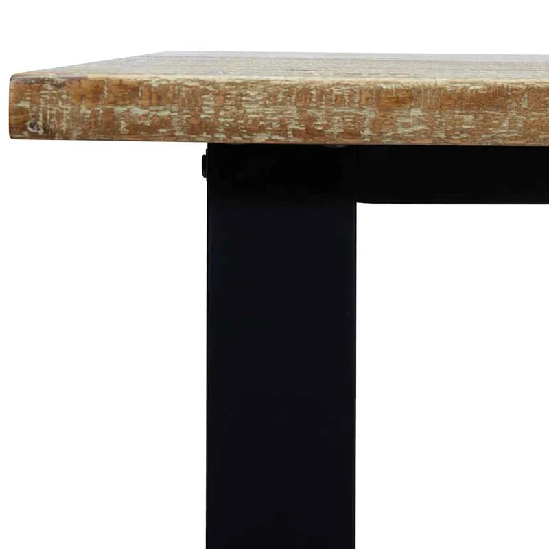 Table de salle à manger design rustique industriel 200 x 90 x 75 cm bois d'acacia et acier DEC036743