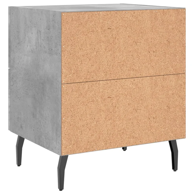 Table de chevet avec tiroirs 40 x 35 x 47,5 cm bois d’ingénierie gris et fer DEC033986