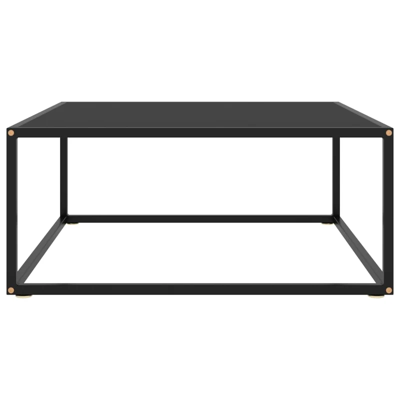 Table basse design moderne et contemporaine avec verre 80 x 80 x 35 cm noir DEC039882