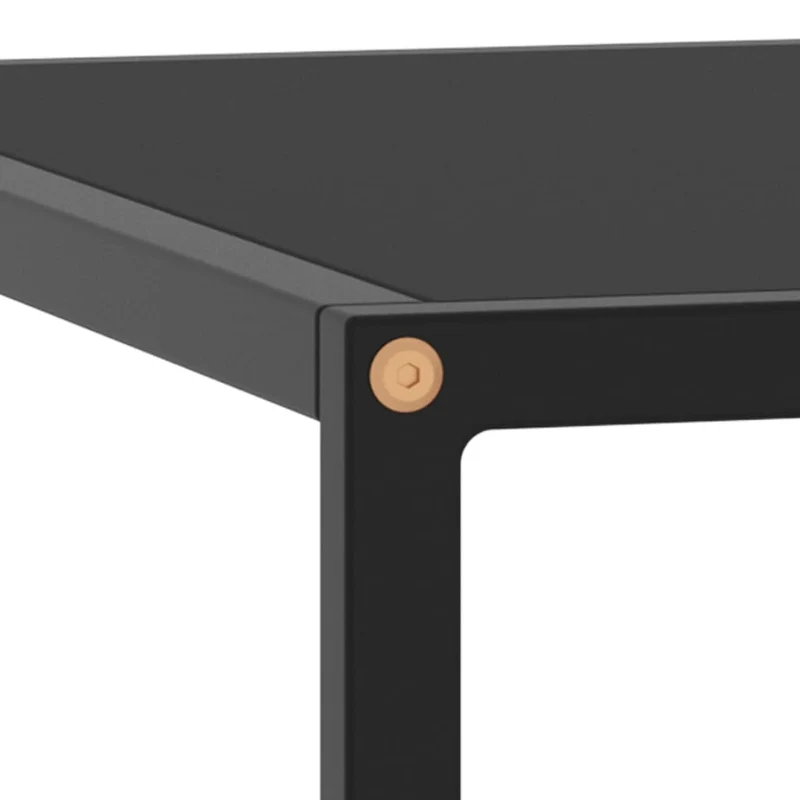 Table basse design moderne et contemporaine avec verre 80 x 80 x 35 cm noir DEC039882