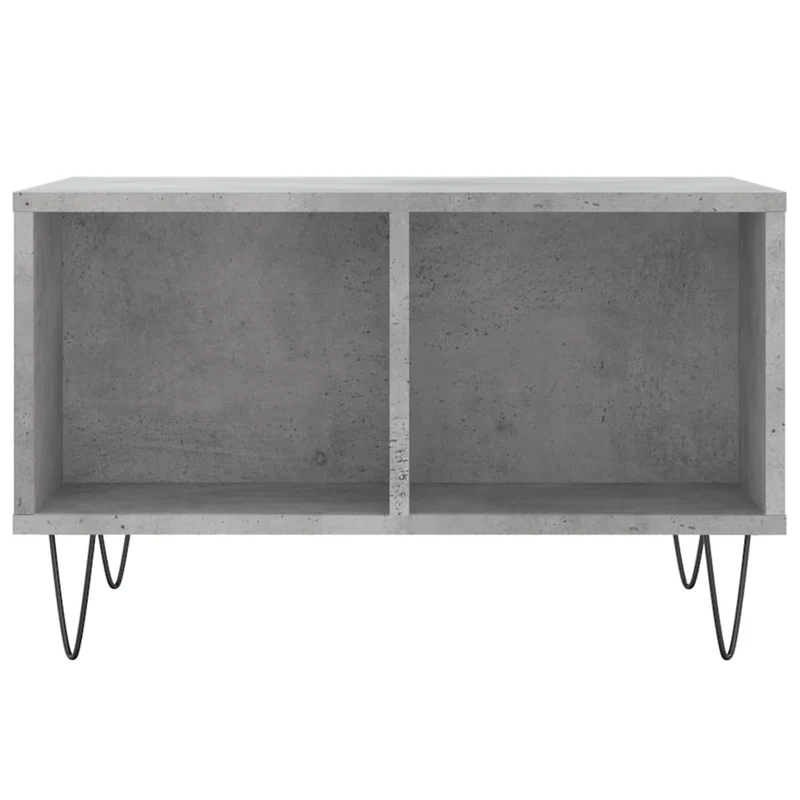 Table basse aec 4 compartiments design industriel moderne 60 x 50 x 36,5 cm bois d'ingénierie gris et métal DEC039321