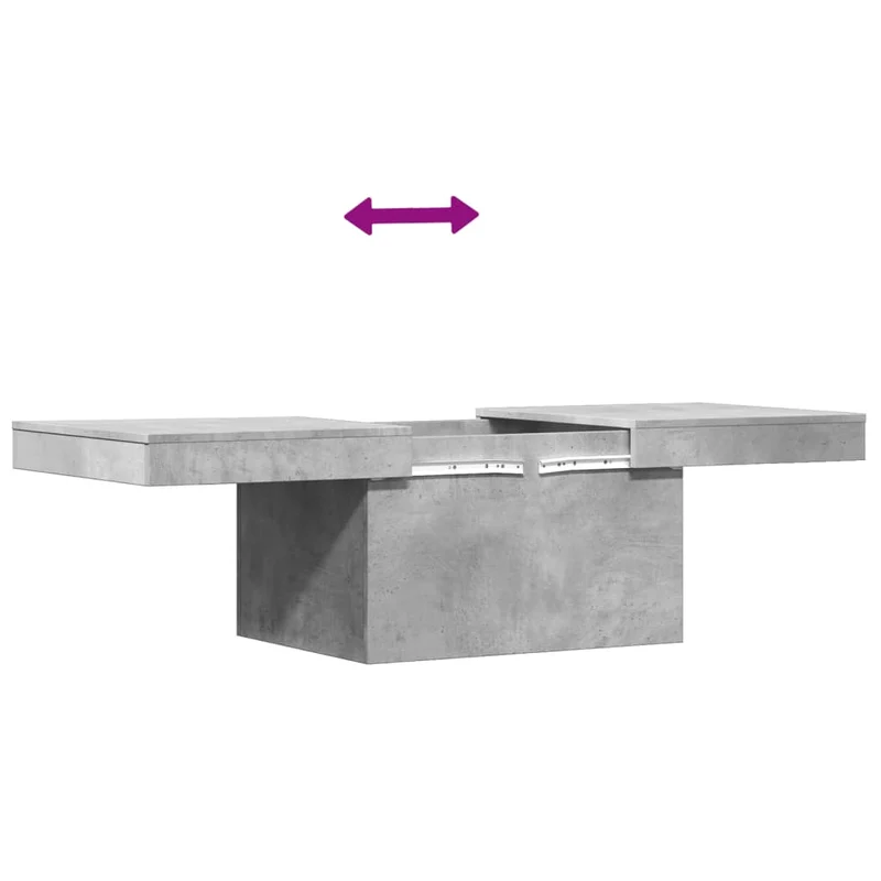Table basse espace de rangement caché design moderne 100 x 55 x 40 cm bois d'ingénierie gris DEC039239
