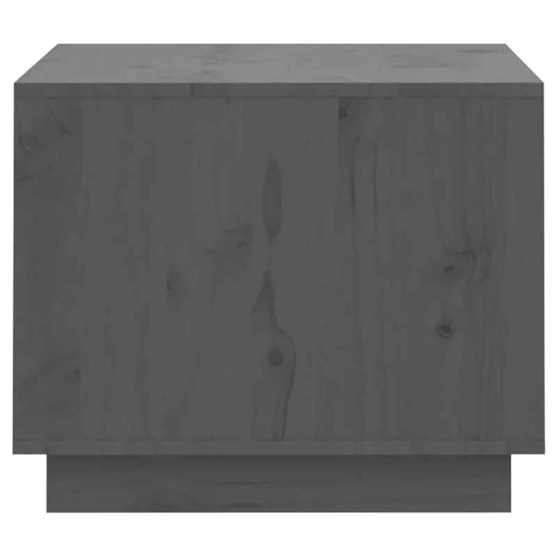 Table basse 2 compartiments et tiroir design moderne 120 x 50 x 40,5 cm bois massif de pin gris DEC039173