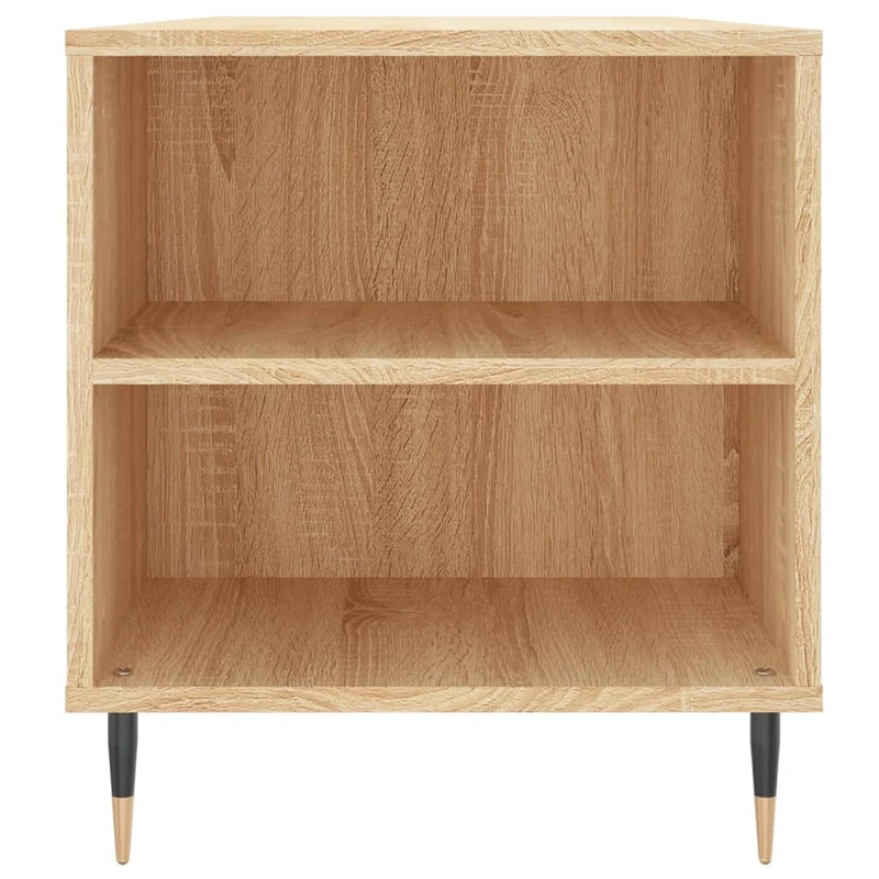 Table basse 2 tiroirs et 4 compartiments design rustique moderne 102 x 44,5 x 50 cm bois d'ingénierie et métal DEC038892