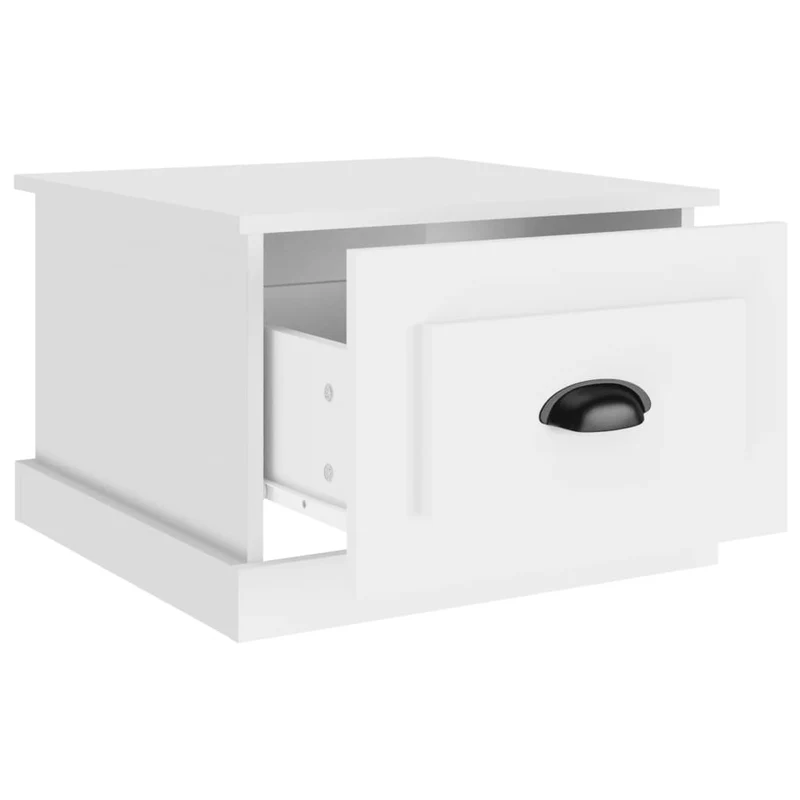 Table chevet table d'appoint avec tiroir design moderne 50 x 50 x 35 cm bois d'ingénierie blanc DEC037877