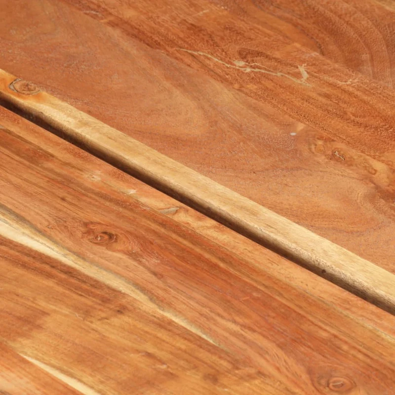 Table basse de salon design tropical industriel 142 x 90 x 42 cm bois d'acacia massif et fer DEC037027