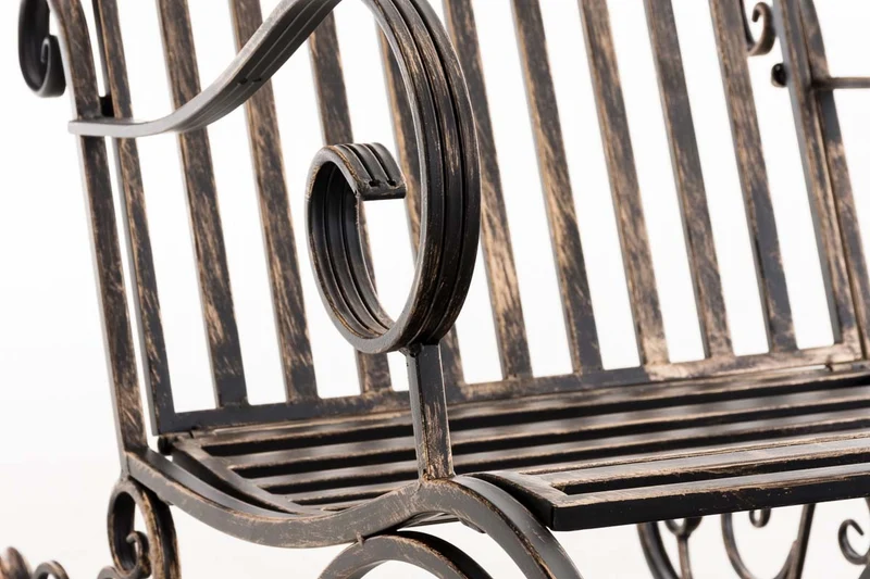Chaise fauteuil à bascule rocking chair pour jardin en fer bronze vieilli MDJ10102