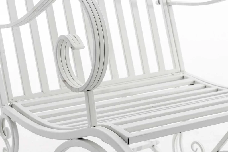Chaise fauteuil à bascule rocking chair pour jardin en fer blanc MDJ10105
