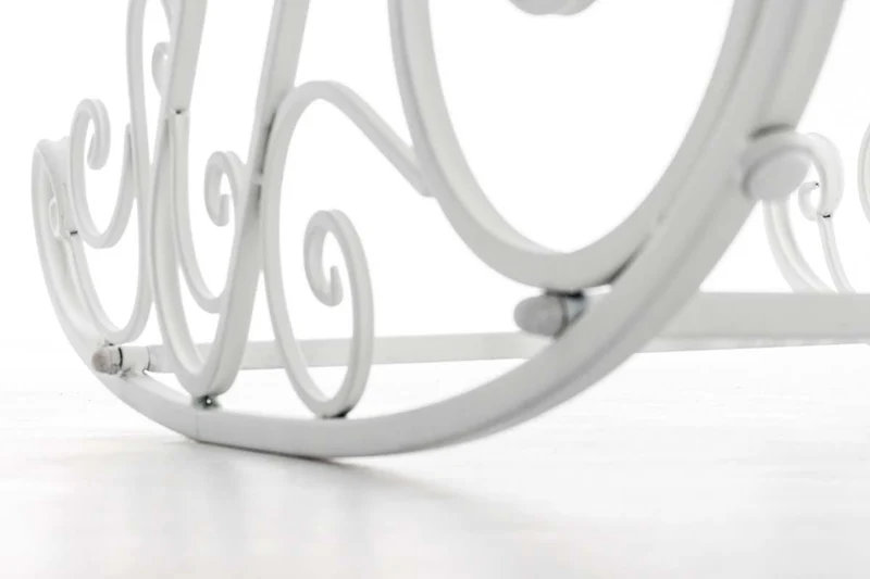 Chaise fauteuil à bascule rocking chair pour jardin en fer blanc MDJ10105