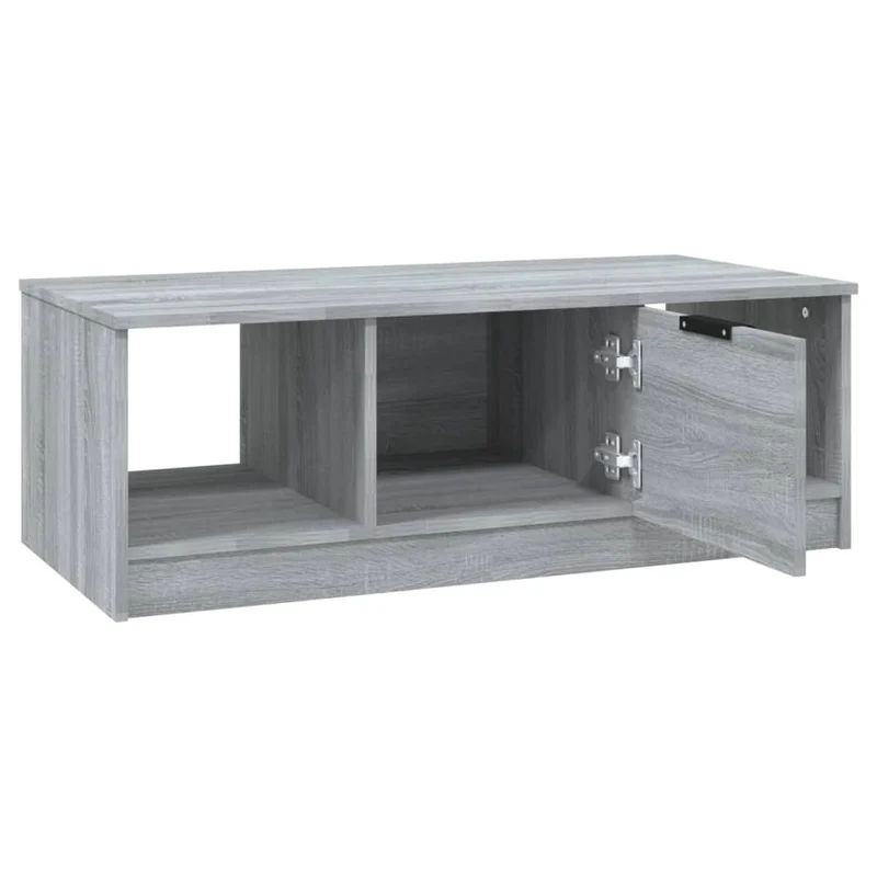 Table basse avec compartiment de rangement 102 x 50 x 36 cm bois d'ingénierie gris DEC039976
