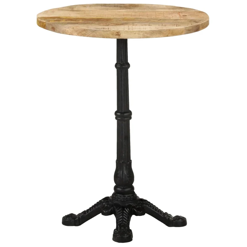 Table d'appoint auxiliaire bistro ø60 x 76 cm bois de manguier et fonte DEC036592