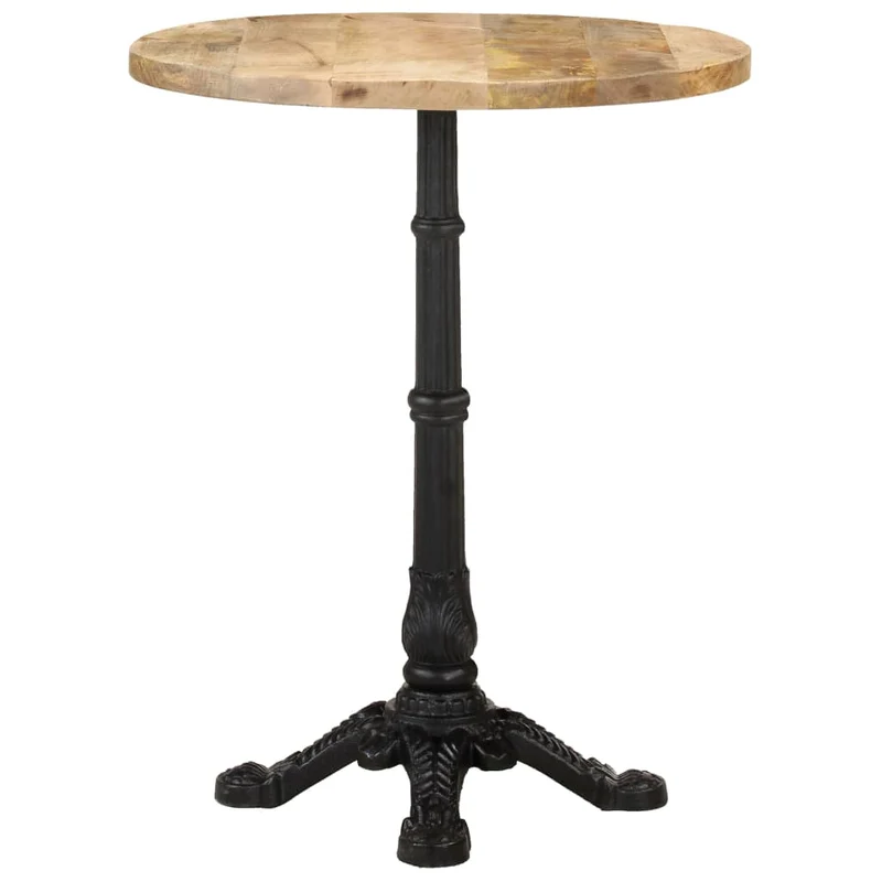 Table d'appoint auxiliaire bistro ø60 x 76 cm bois de manguier et fonte DEC036592
