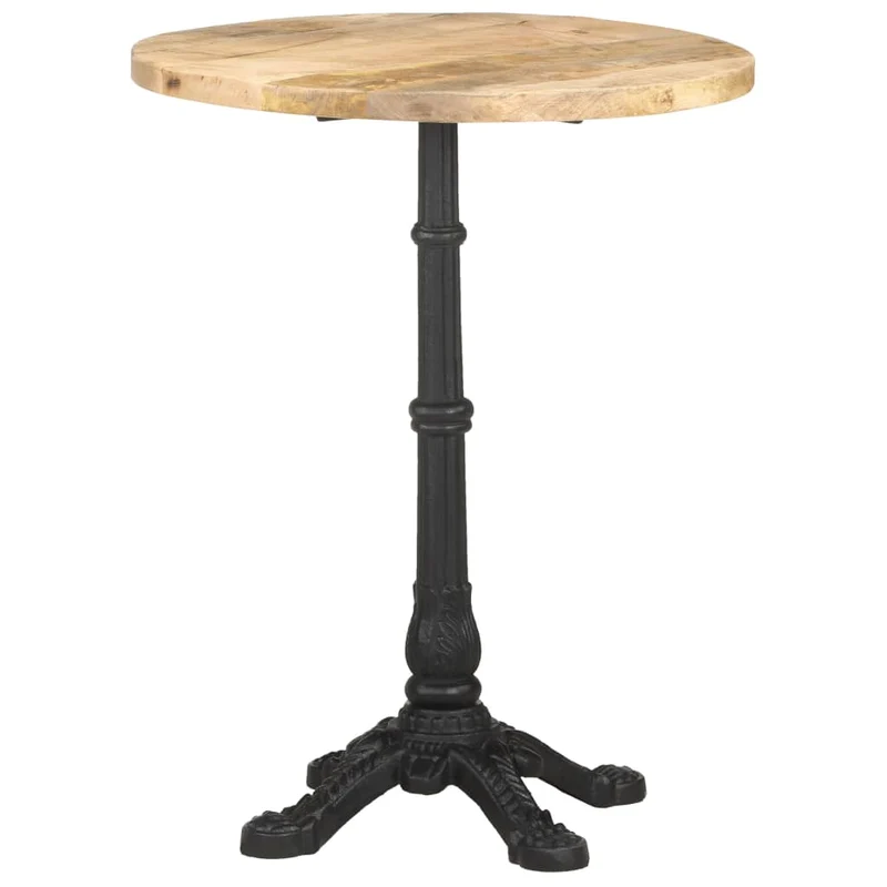 Table d'appoint auxiliaire bistro ø60 x 76 cm bois de manguier et fonte DEC036592