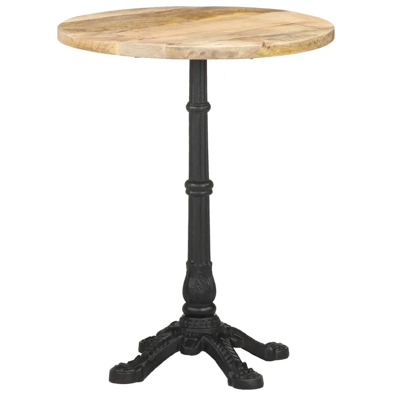 Table d'appoint auxiliaire bistro ø60 x 76 cm bois de manguier et fonte DEC036592