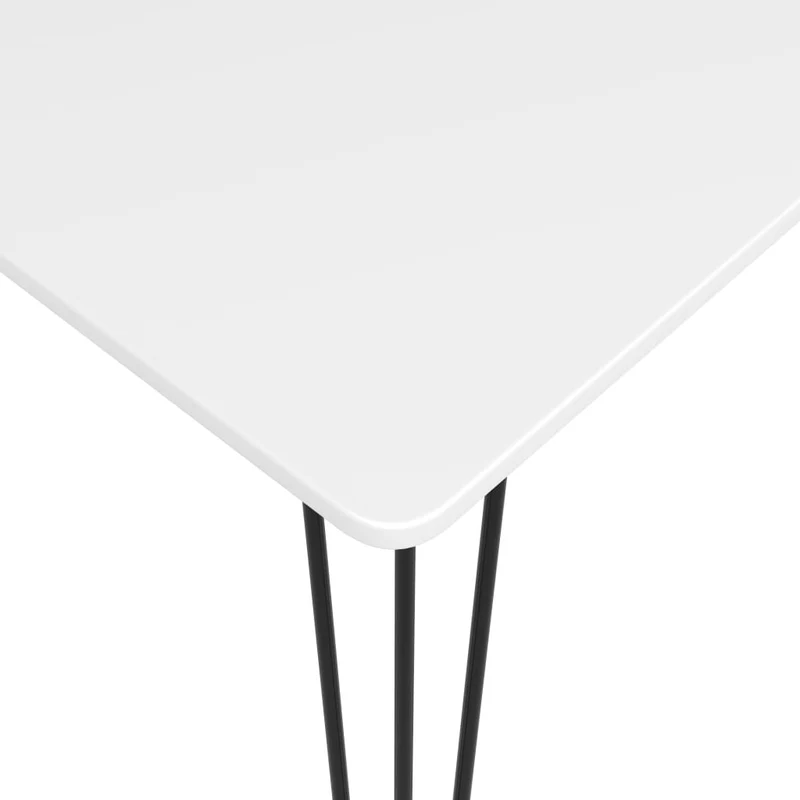 Table d’appoint multifonction style simple 120 x 60 x 105 cm MDF blanc et métal DEC036405