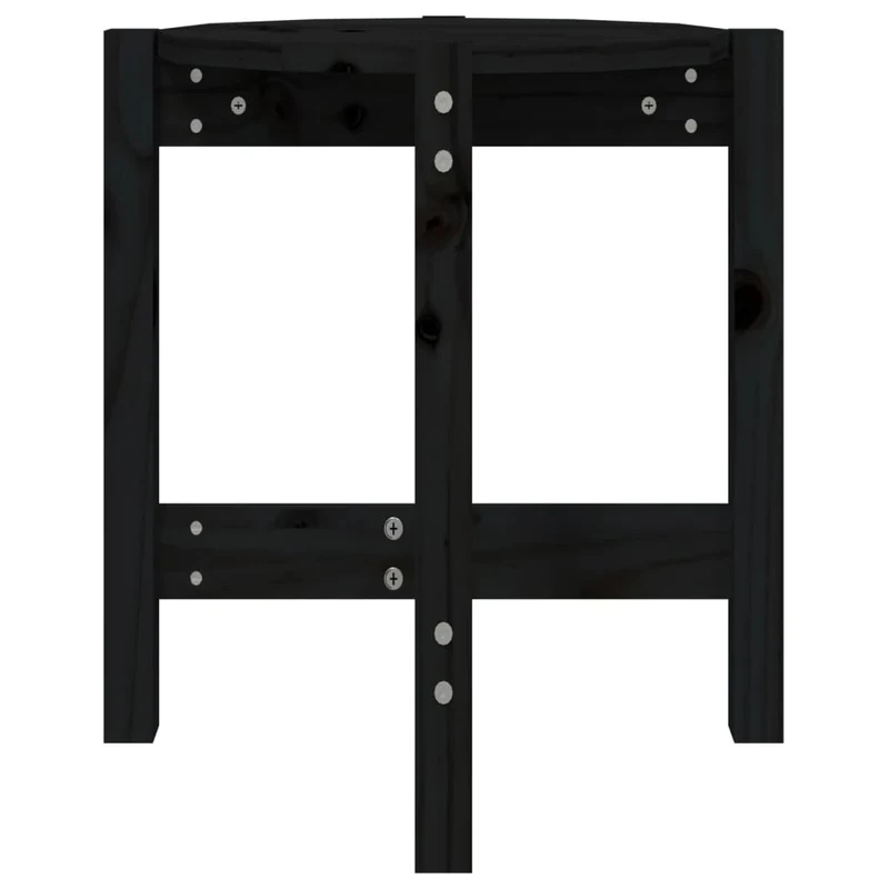 Table d'appoint design simple Ø 42,5 x 45 cm bois massif de pin noir DEC039898