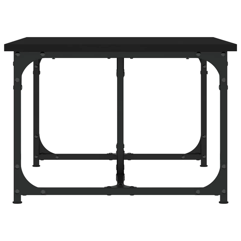 Table basse design industriel 90 x 50 x 35 cm bois d'ingénierie noir et métal DEC039818