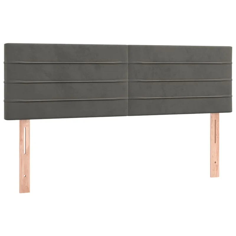 Cadre de lit LED avec sommier tête de lit matelas surmatelas 140x190 cm tissu velours gris foncé TDL0207718