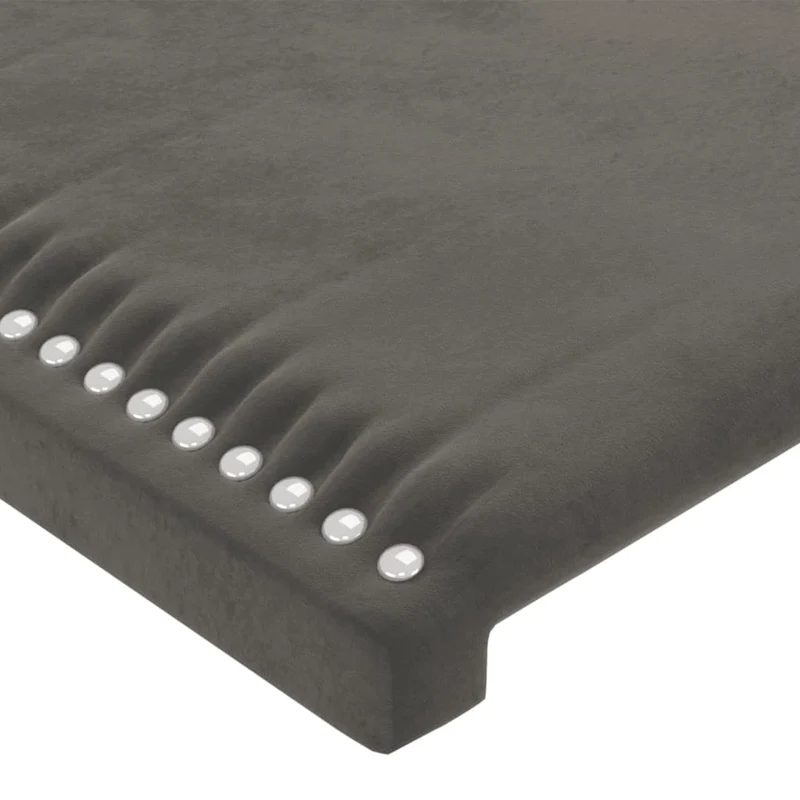 Tête de lit accessoire couchage chambre à coucher meuble 2 parties 100 x 5 x 78/88 cm tissu velours gris foncé TDL0206379