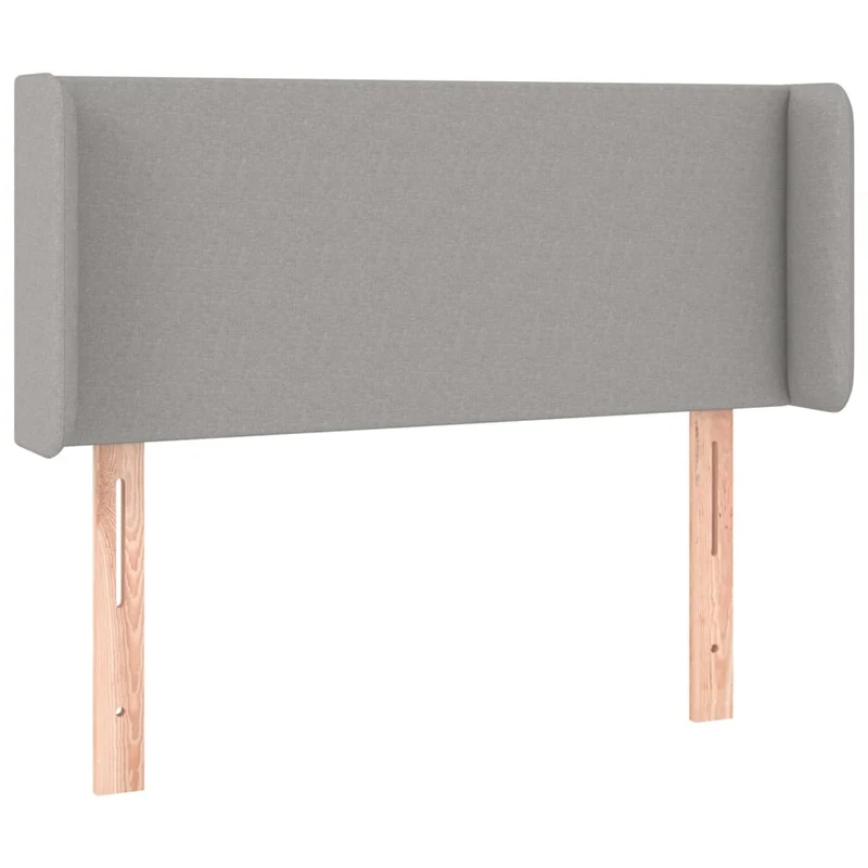 Tête de lit accessoire couchage chambre à coucher meuble avec rebord latéral 83 x 16 x 78/88 cm tissu gris clair TDL0205139